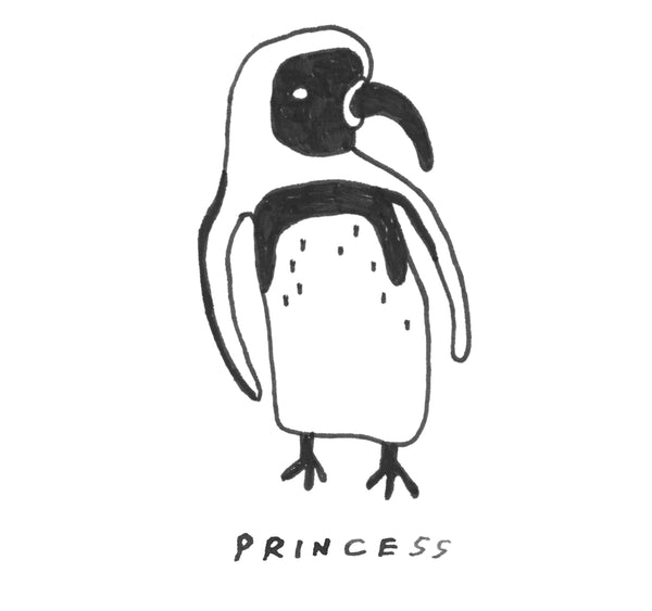 Princess Penguin - Black Tshirt